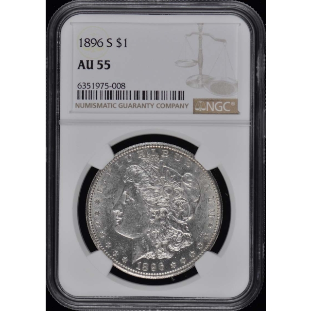 1896-S Morgan Dollar S$1 NGC AU55
