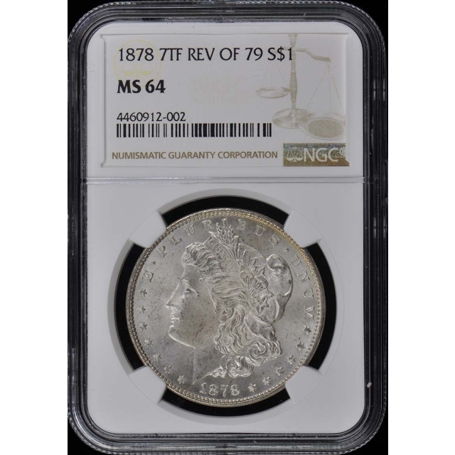 1878 7TF REV OF 79 Morgan Dollar S$1 NGC MS64