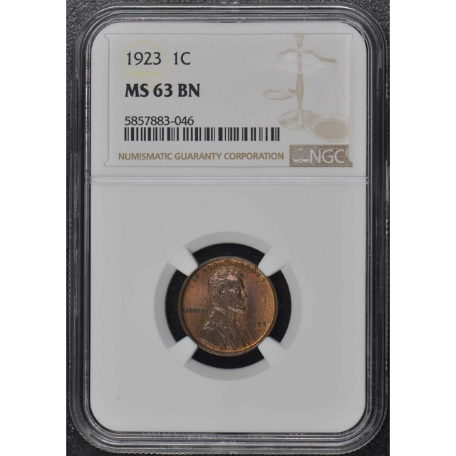 1923 Wheat Reverse Lincoln Cent 1C NGC MS63BN