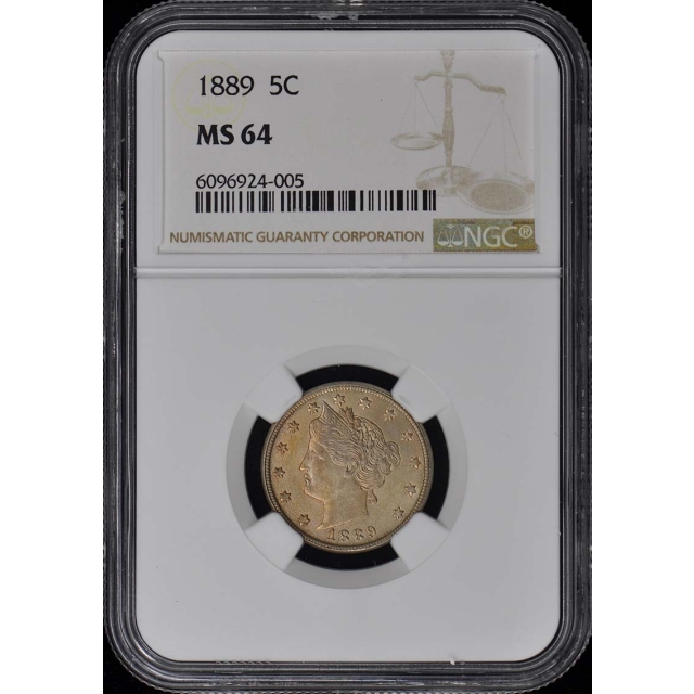 1889 Liberty Nickel 5C NGC MS64