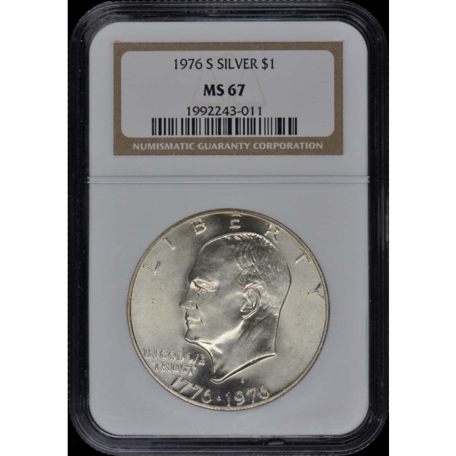 1976-S SILVER Eisenhower Dollar $1 NGC MS67
