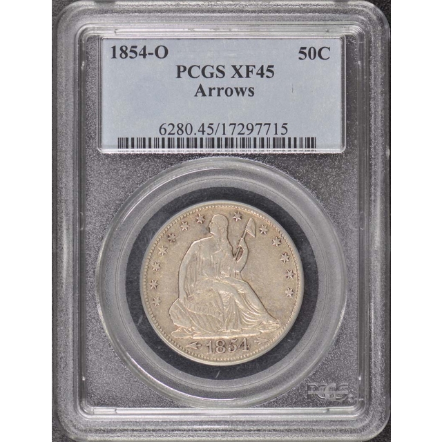1854-O 50C Arrows Liberty Seated Half Dollar PCGS XF45