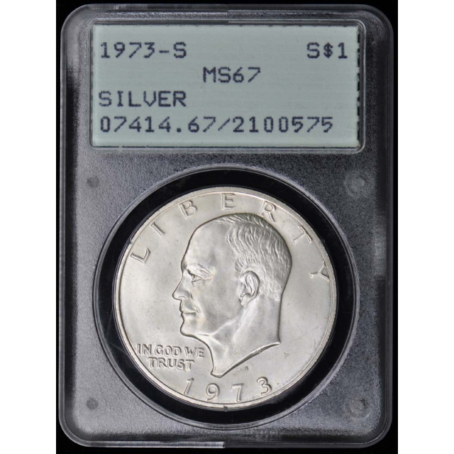 1973-S $1 Silver Ike Dollar PCGS MS67 Rattler