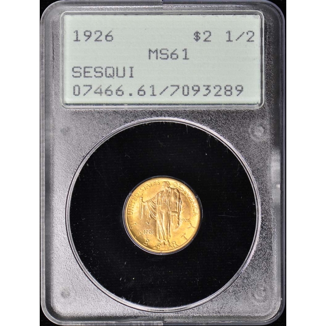 SESQUICENTENNIAL 1926 $2.50 Gold Commemorative PCGS MS61