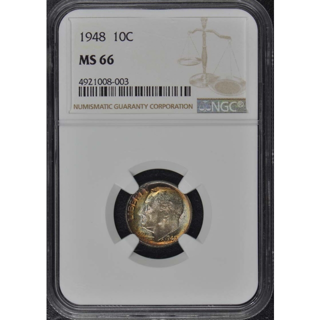 1948 Roosevelt Dime (Silver) 10C NGC MS66