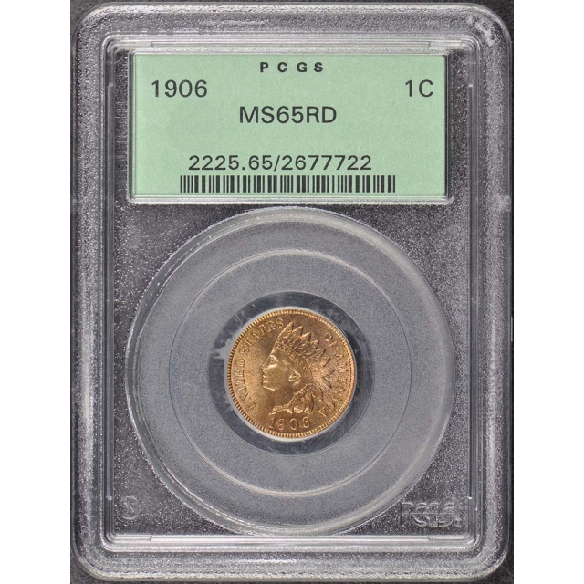 1906 1C Indian Cent - Type 3 Bronze PCGS MS65RD