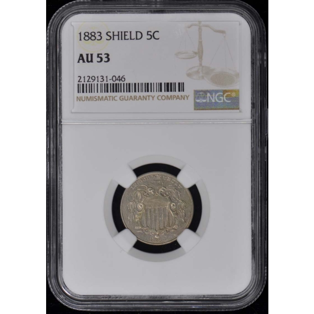 1883 Shield 5C NGC AU53
