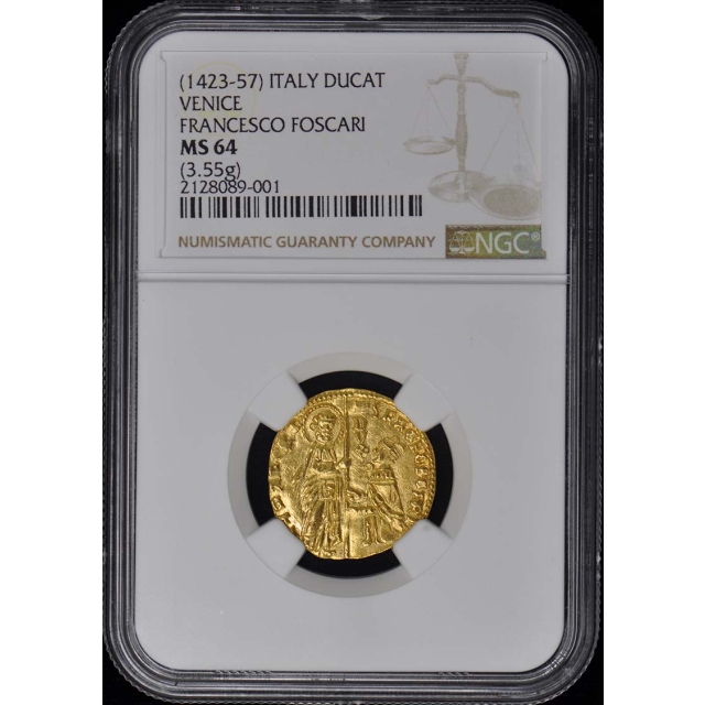 (1423-57) ITALY VENICE FR-1232 GOLD DUCAT NGC MS64 Francesco Foscari