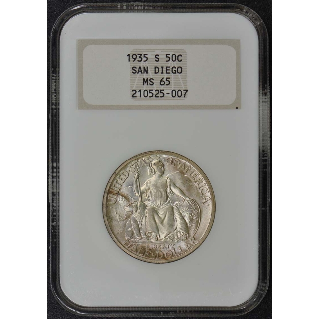 1935-S San Diego Silver Commemorative 50C NGC MS65