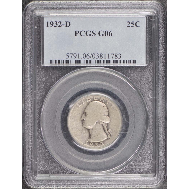 1932-D 25C Washington Quarter PCGS G6