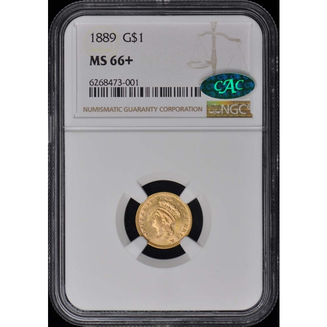 1889 Gold Dollar - Type 3 G$1 NGC MS66+ (CAC)