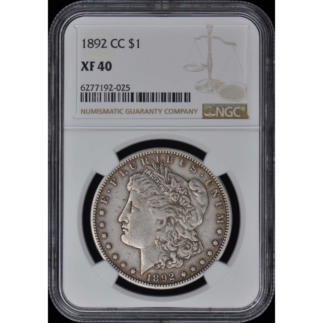 1892-CC Morgan Dollar S$1 NGC XF40