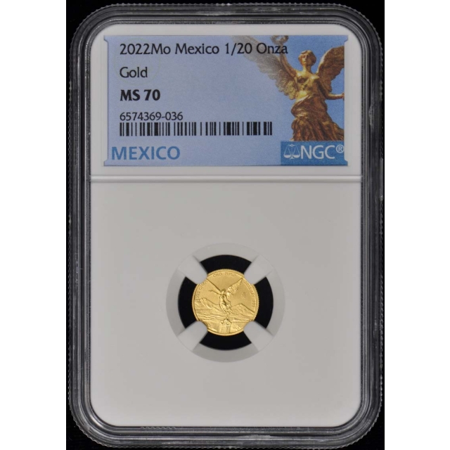 2022 Mo Mexico 1/20 Onza Gold Libertad NGC MS70