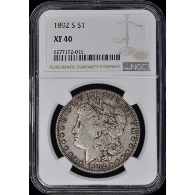 1892-S Morgan Dollar S$1 NGC XF40