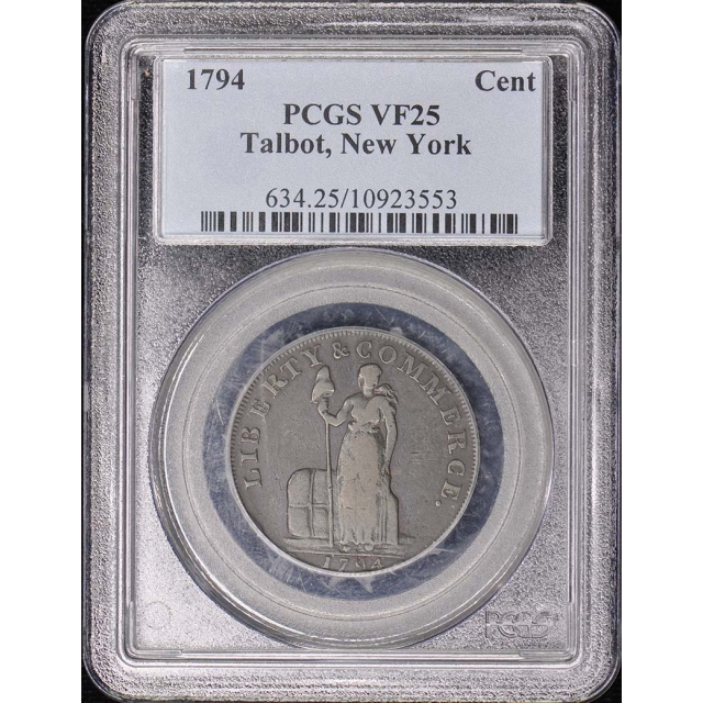1794 Cent NEW YORK Colonials Talbot Allum Lee Token PCGS VF25BN