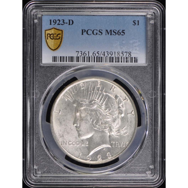 1923-D $1 Peace Dollar PCGS MS65
