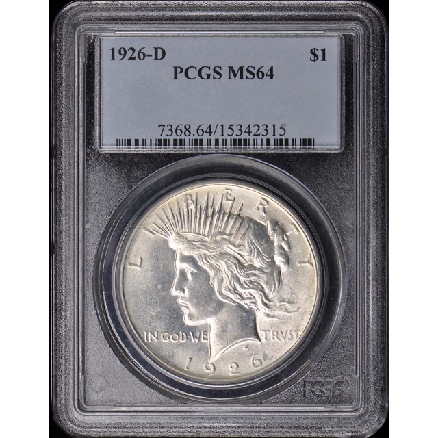 1926-D $1 Peace Dollar PCGS MS64