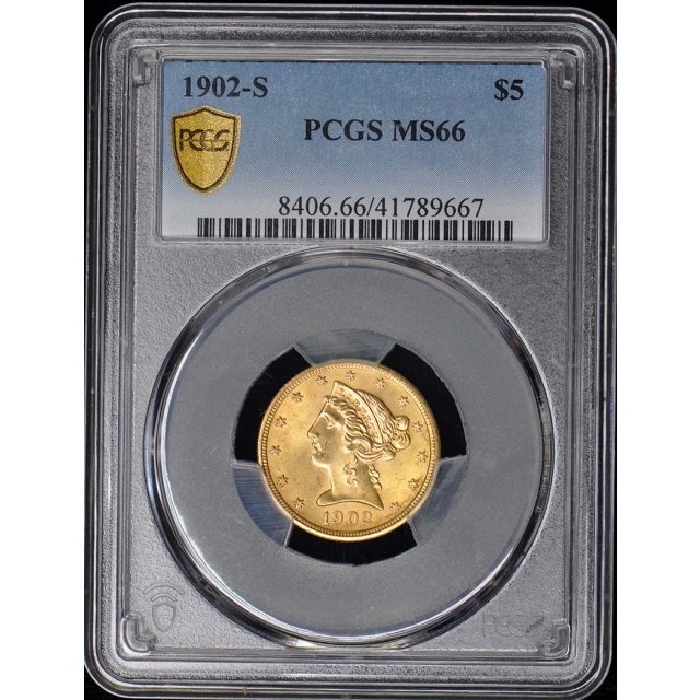 1902-S $5 Liberty Head Half Eagle PCGS MS66