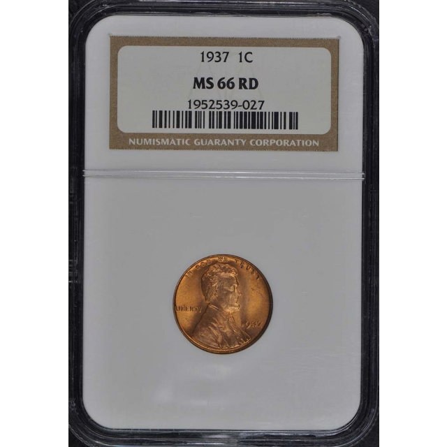 1937 Wheat Reverse Lincoln Cent 1C NGC MS66RD