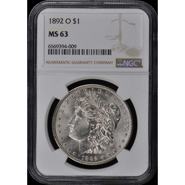 1892-O Morgan Dollar S$1 NGC MS63