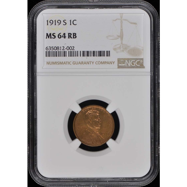 1919-S Wheat Reverse Lincoln Cent 1C NGC MS64RB