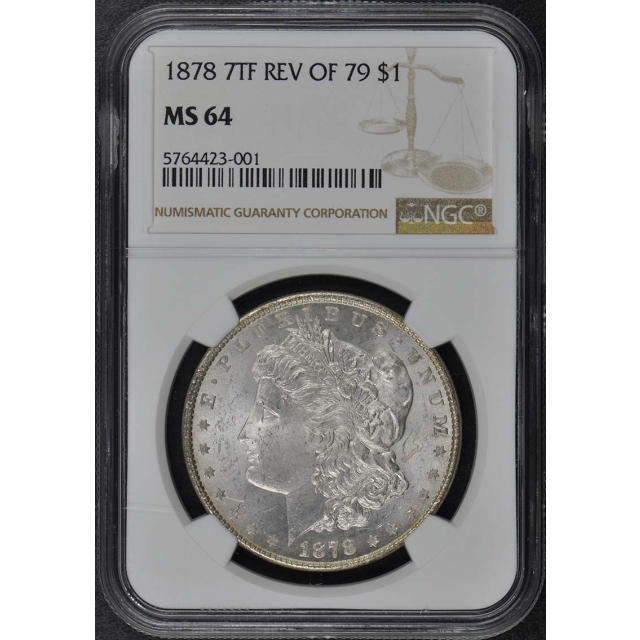 1878 7TF REV OF 79 Morgan Dollar S$1 NGC MS64