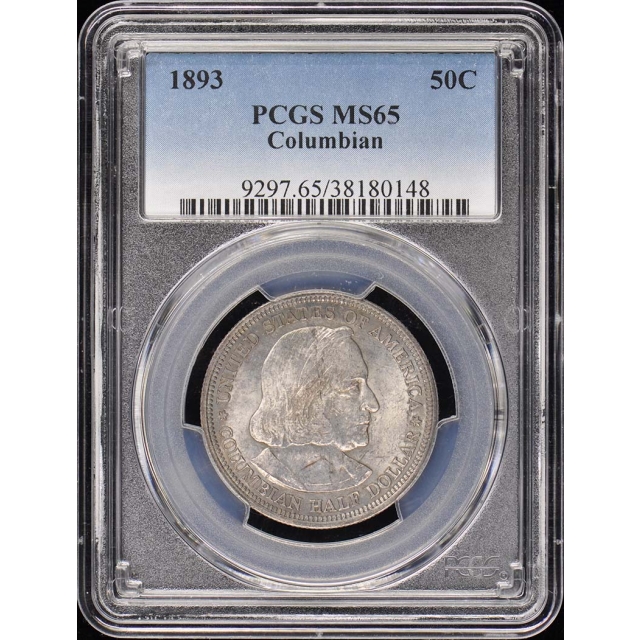 COLUMBIAN 1893 50C Silver Commemorative PCGS MS65