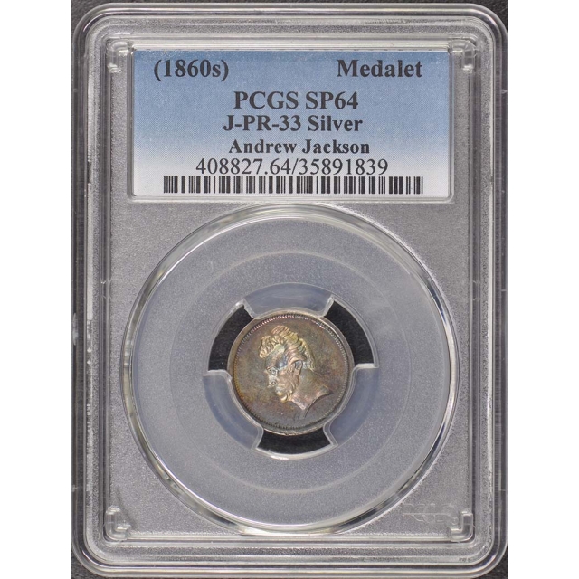 (1860s) Medal Andrew Jackson Julian PR-33 U.S. Mint Medalet PCGS PR64