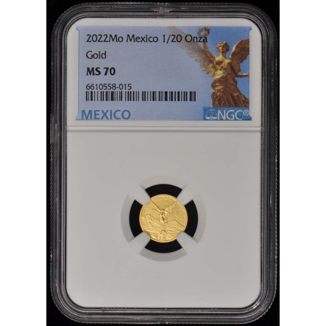 2022 Mo Mexico 1/20 Onza Gold Libertad NGC MS70
