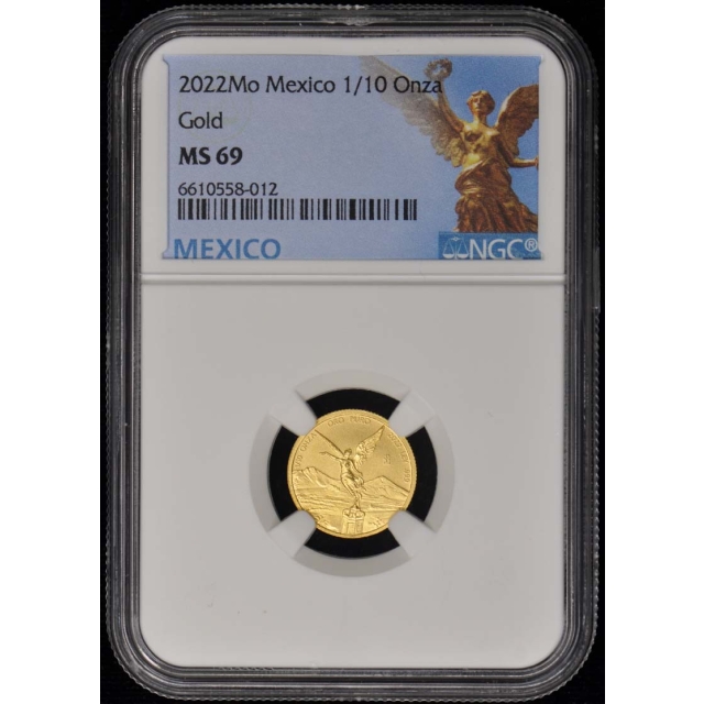 2022 Mo Mexico 1/10 Onza Gold Libertad NGC MS69
