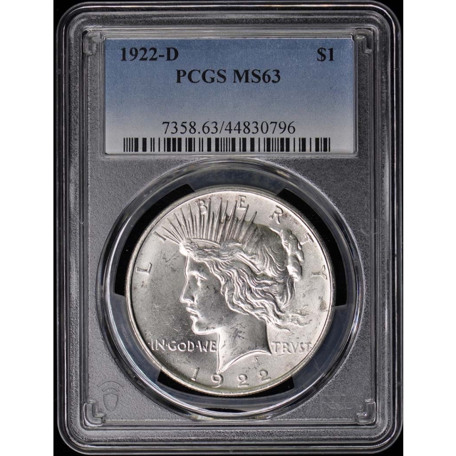 1922-D $1 Peace Dollar PCGS MS63