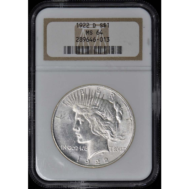 1922-D Peace Dollar S$1 NGC MS64