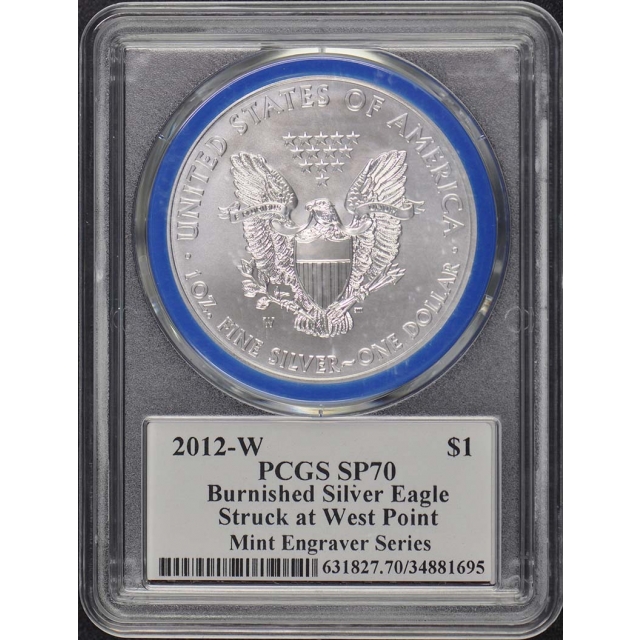 2012-W $1 Silver Eagle PCGS MS70 Mercanti Engraver Series Pop 99
