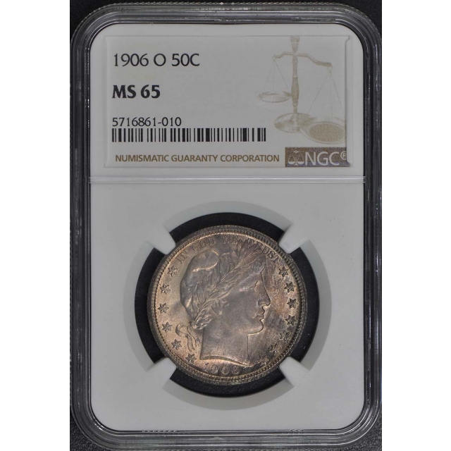 1906-O Barber Half Dollar 50C NGC MS65