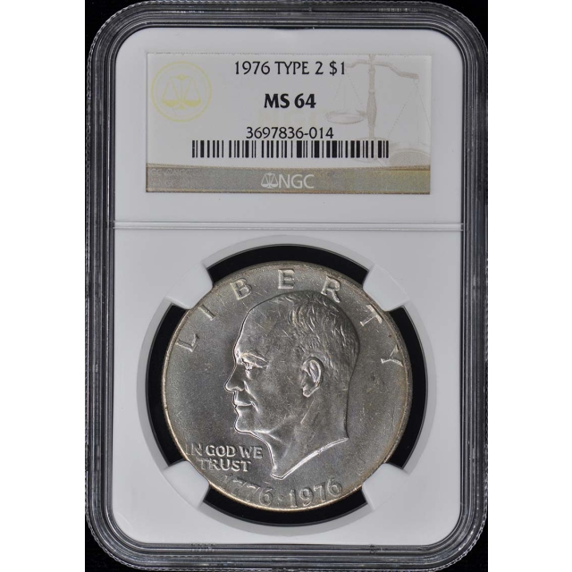 1976 TYPE 2 Eisenhower Dollar $1 NGC MS64