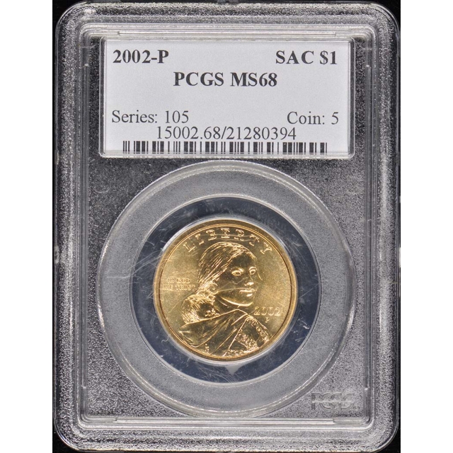 2002-P SAC$1 Sacagawea Dollar PCGS MS68