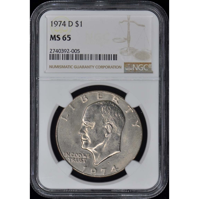 1974-D Eisenhower Dollar $1 NGC MS65