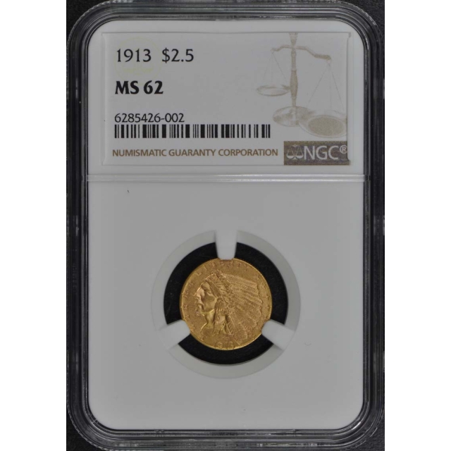 1913 Indian $2.50 NGC MS62