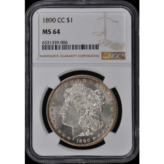 1890-CC Morgan Dollar S$1 NGC MS64