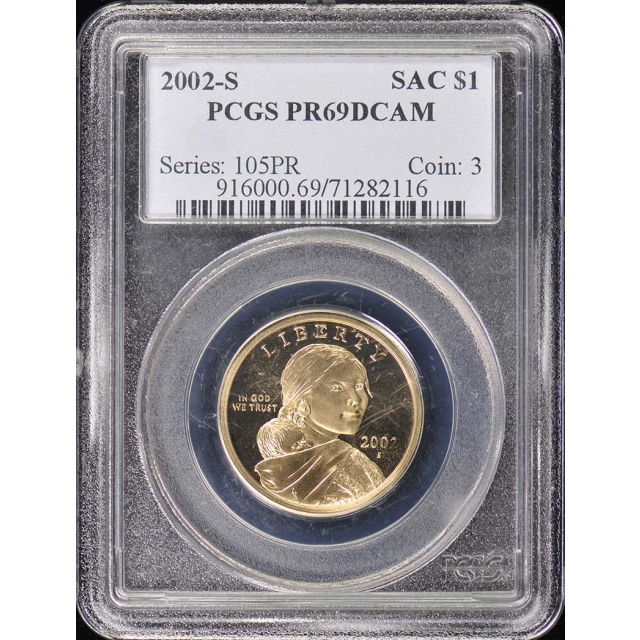2002-S SAC$1 Sacagawea Dollar PCGS PR69DCAM
