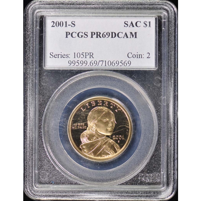 2001-S SAC$1 Sacagawea Dollar PCGS PR69DCAM