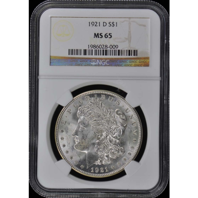 1921-D Morgan Dollar S$1 NGC MS65