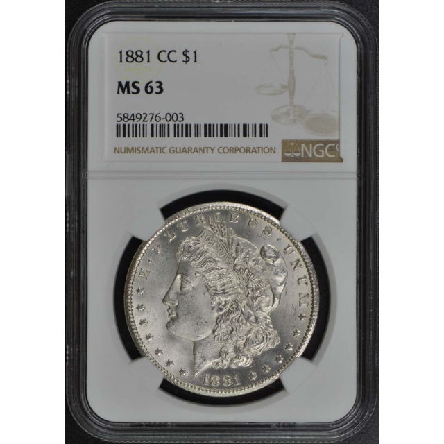 1881-CC Morgan Dollar S$1 NGC MS63
