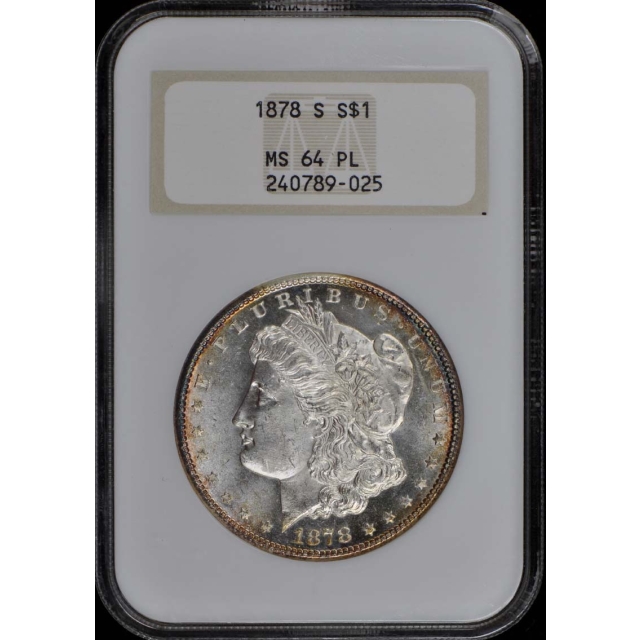 1878-S $1 Silver Morgan Dollar NGC MS64 PL