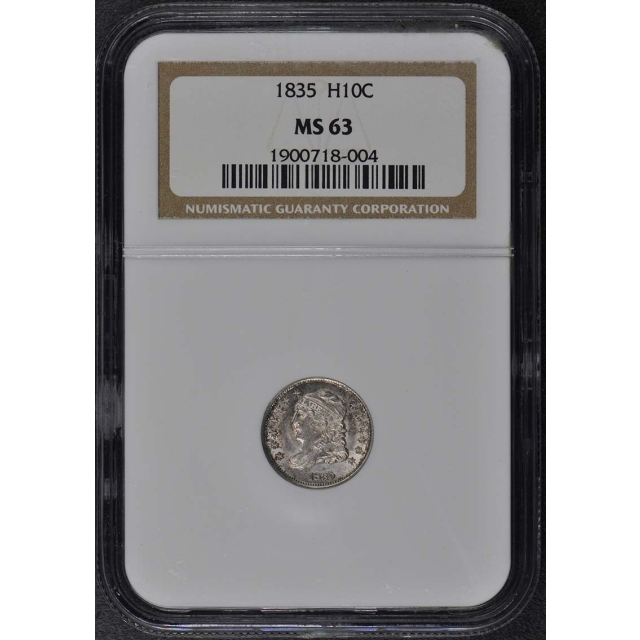 1835 Capped Bust Half Dime H10C NGC MS63