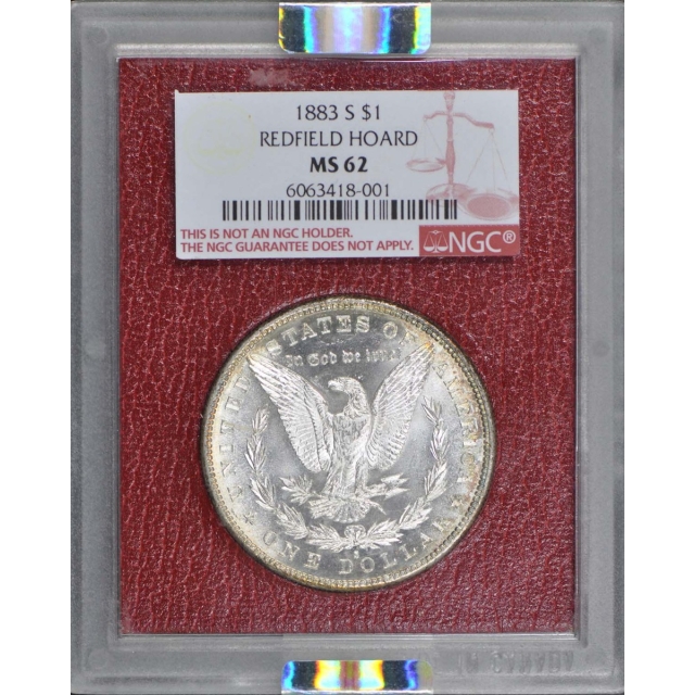 1883-S $1 Redfield Hoard Morgan Silver Dollar NGC MS62