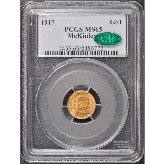 MCKINLEY 1917 G$1 Gold Commemorative PCGS MS65 (CAC)