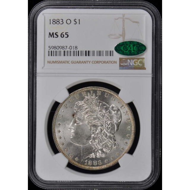 1883-O Morgan Dollar S$1 NGC MS65 (CAC)