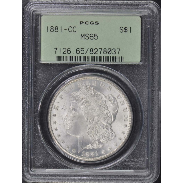 1881-CC $1 Morgan Dollar PCGS MS65 OGH