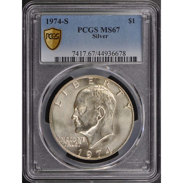 1974-S $1 Silver Ike Dollar - Type 2 Silver PCGS MS67